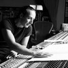 Film composer Alexandre Desplat at the mixing board.